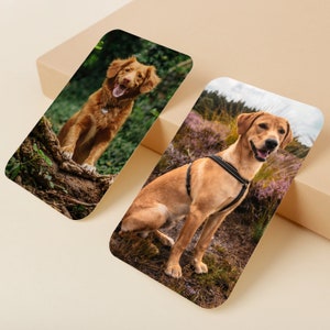 Individuell angefertigte Fotokarte aus Metall mit Spruch. Einzigartiges Geschenk für Hundeliebhaber. Einzigartiges Geschenk, besonderes Andenken an die Geldbörse, Druck von deinem Hund