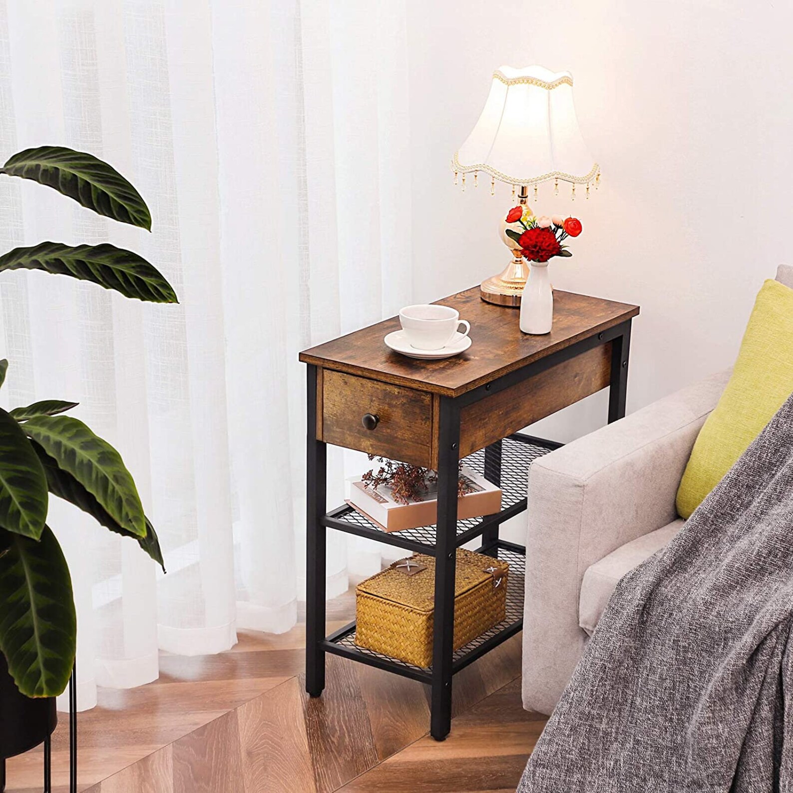 Narrow Bedside Table Night Stand End Table Chairside Table Etsy