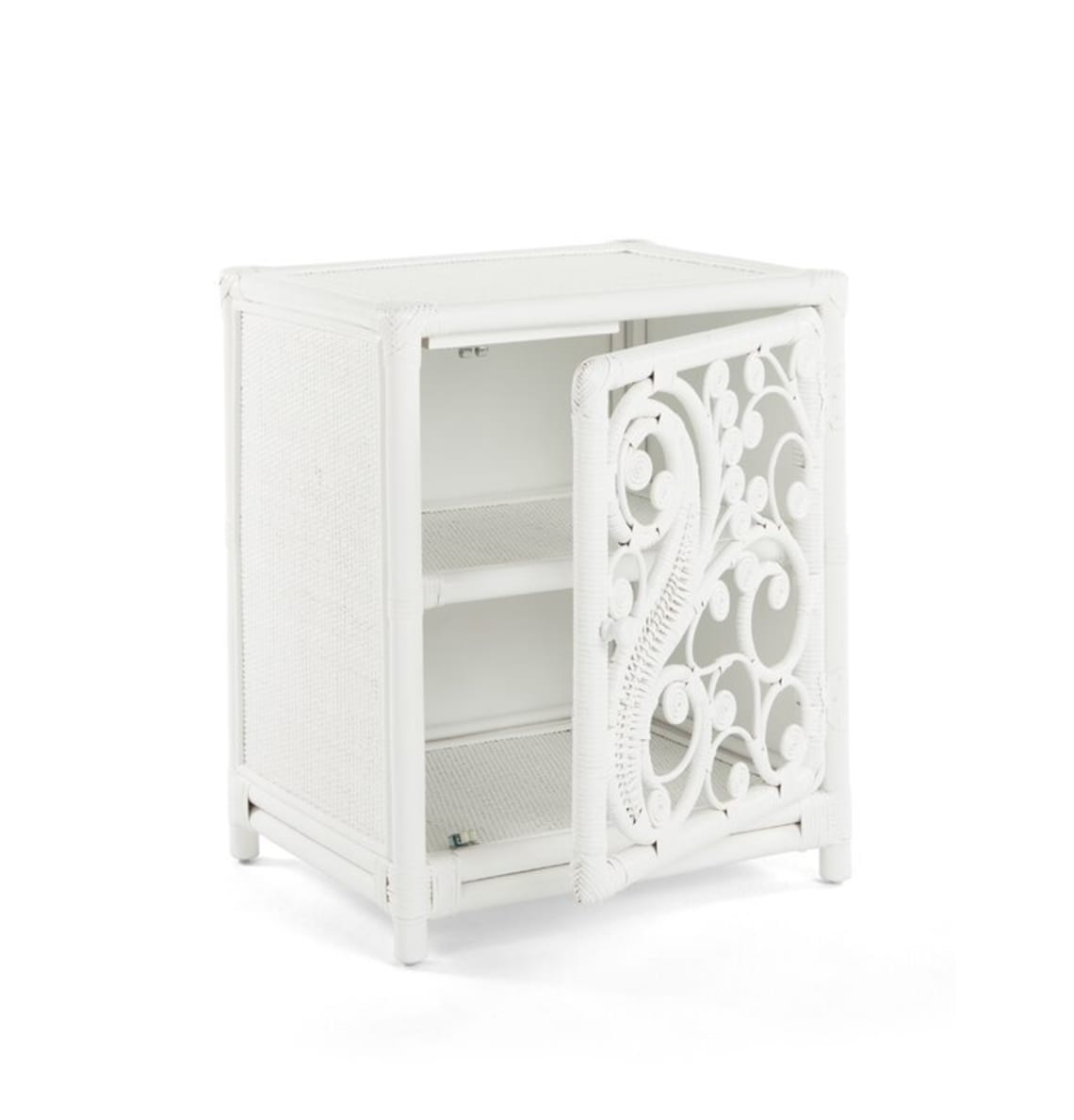 White Wicker Night Stand Rattan nightstand with Tropical Etsy