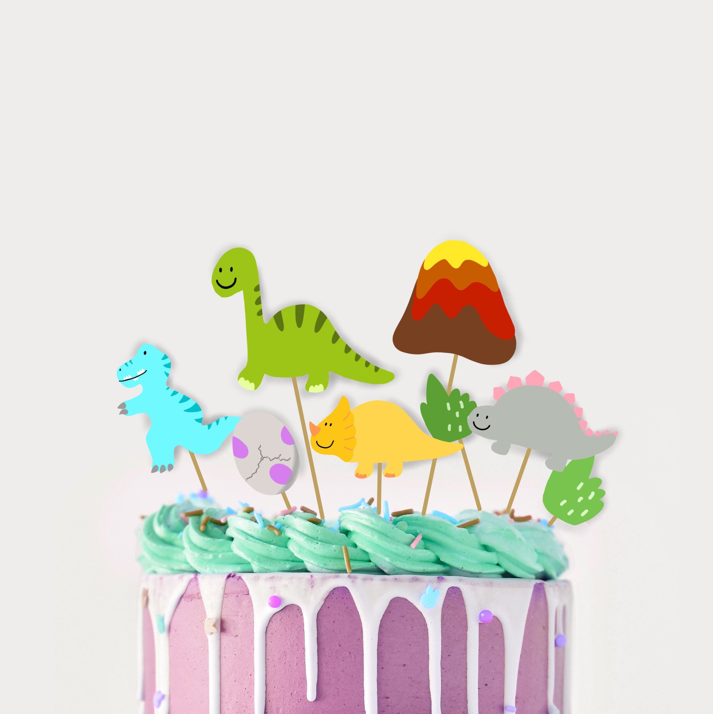Printable Dinosaur Toppers,pintable Cake Toppers - Etsy