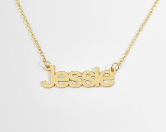Gold Name Necklace, Tiny Name Necklace, Personalized Necklace, Bridesmaid Gift, Personalized Jewelry, Mother's Day Gift,Dainty Name Necklace