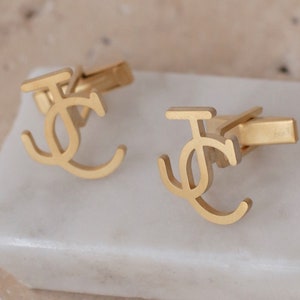 Thin Yellow CuffLinks, Initials Cufflinks, Personalized CuffLinks, Groomsmen gifts, Groom Wedding Cufflinks, Cufflink For Wedding, CuffLinks