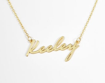 Gepersonaliseerde ketting, Moederdagcadeau, gouden naamketting, cadeau bruidsmeisje, gepersonaliseerde sieraden, afstudeercadeau, sierlijke naamketting