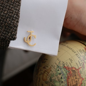 Personalized Initials Cufflinks: Yellow Gold Filled, Handmade