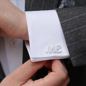 Personalized Sterling Silver Initial Cuff Links: Groomsmen Gift