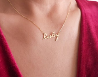 Name Necklace, Personalized Necklace , Mother's Day Gifts , Gold Name Necklace , Bridesmaid Gifts , Graduation Gifts ,  Dainty Name Necklace