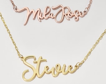 Gepersonaliseerde naamketting, gouden naamketting, cadeau bruidsmeisje, Moederdagcadeau, afstudeercadeau, sierlijke naamketting, cadeaus voor moeder