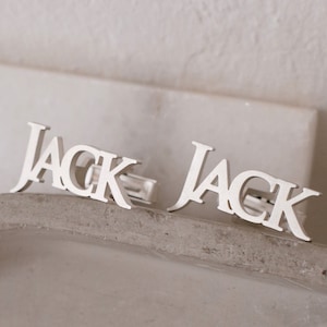 Personalized Name Cufflinks: Sterling Silver Groomsmen Gift