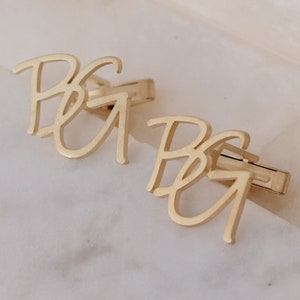Personalized Initials Cufflinks: Sterling Silver Groomsmen Gift