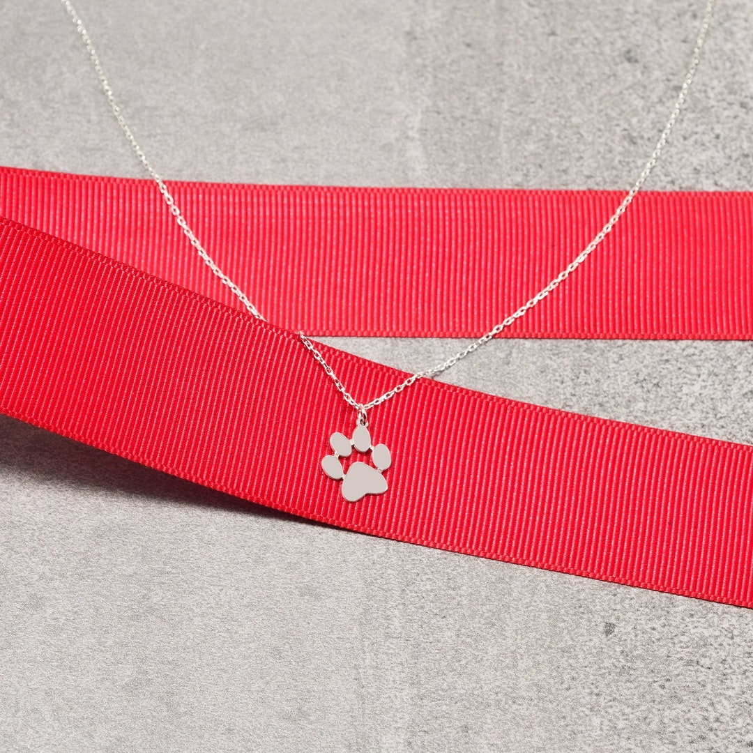 Dog Paw Necklace Custom Dog Jewelry Cat Paw Necklace Etsy
