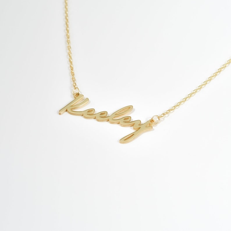 Gold Name Necklace Personalized Necklace Dainty Name Necklace Tiny Name Necklace Bridesmaid Gift Mother/'s Day Gift Graduation Gift
