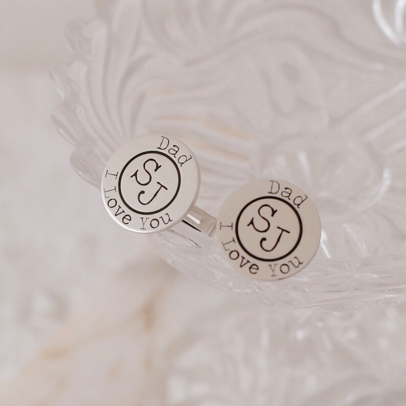 Groom Wedding CuffLinks, Luxury Personalized Cuff Links, Initials CuffLinks, Groomsmen gift, Cufflinks, Father CuffLinks, initials cufflinks image 6