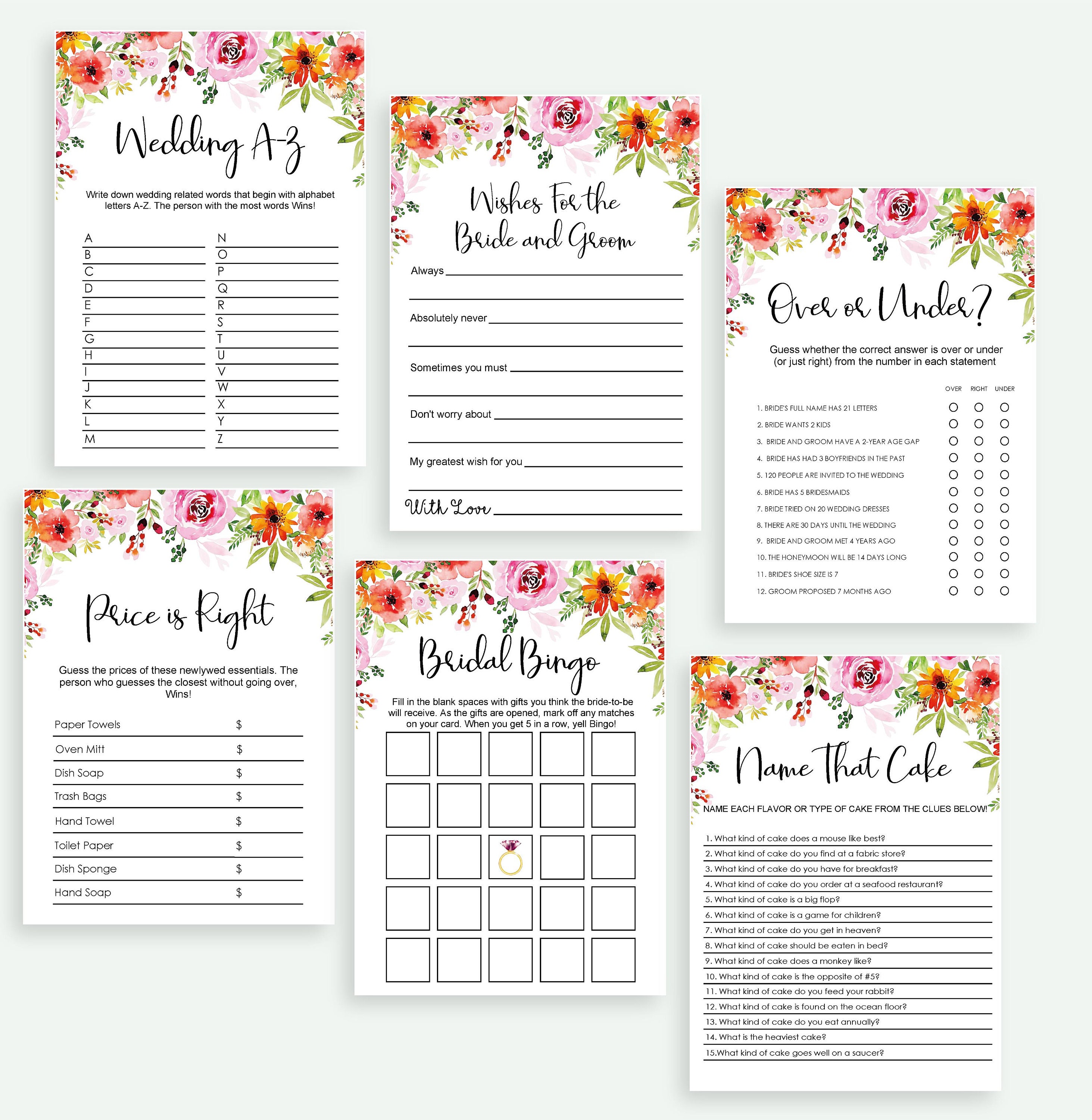 bachelorette party games printable how well do you know the etsy