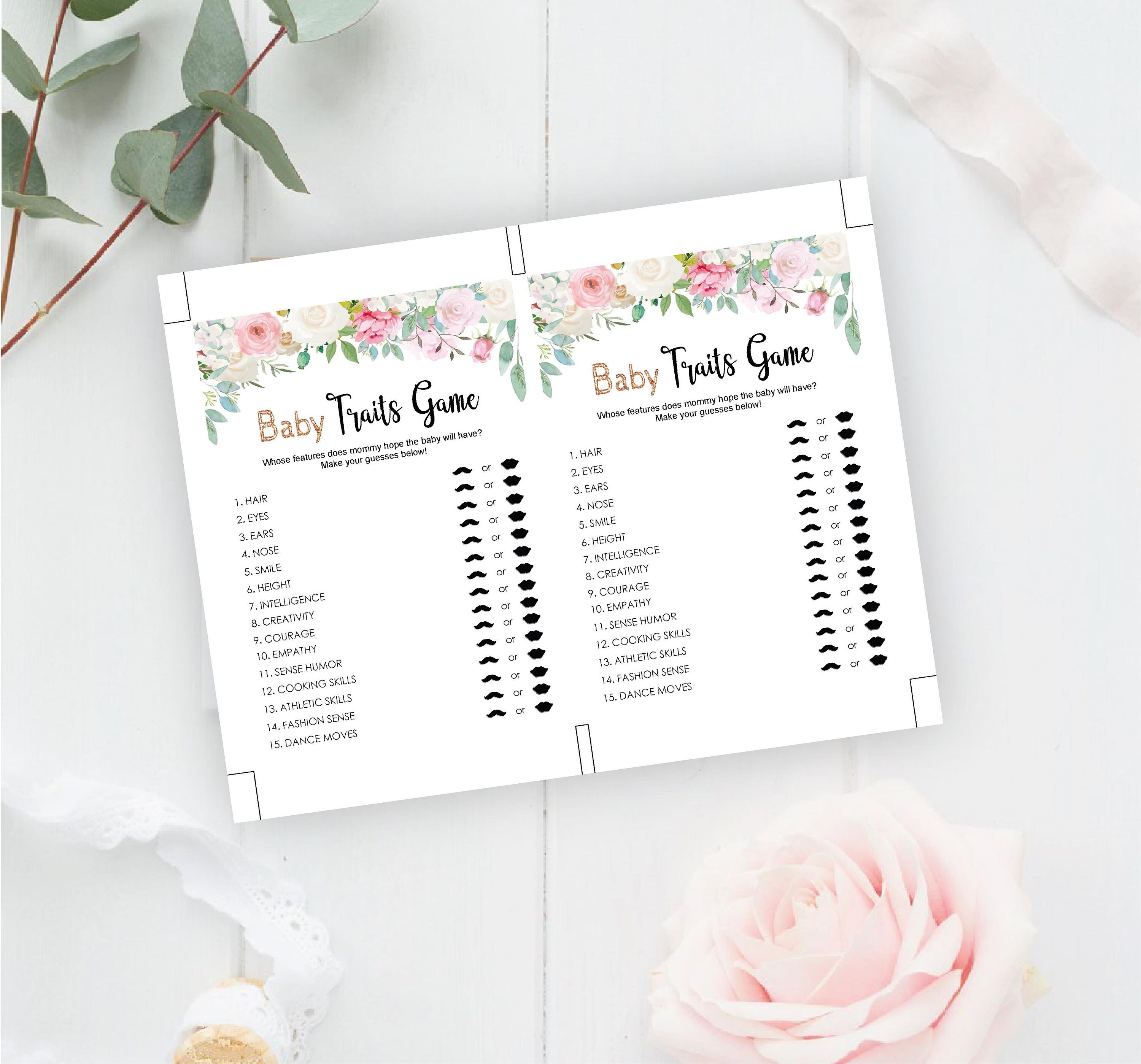 25 Floral Baby Shower Games Baby Shower Games Printable Etsy