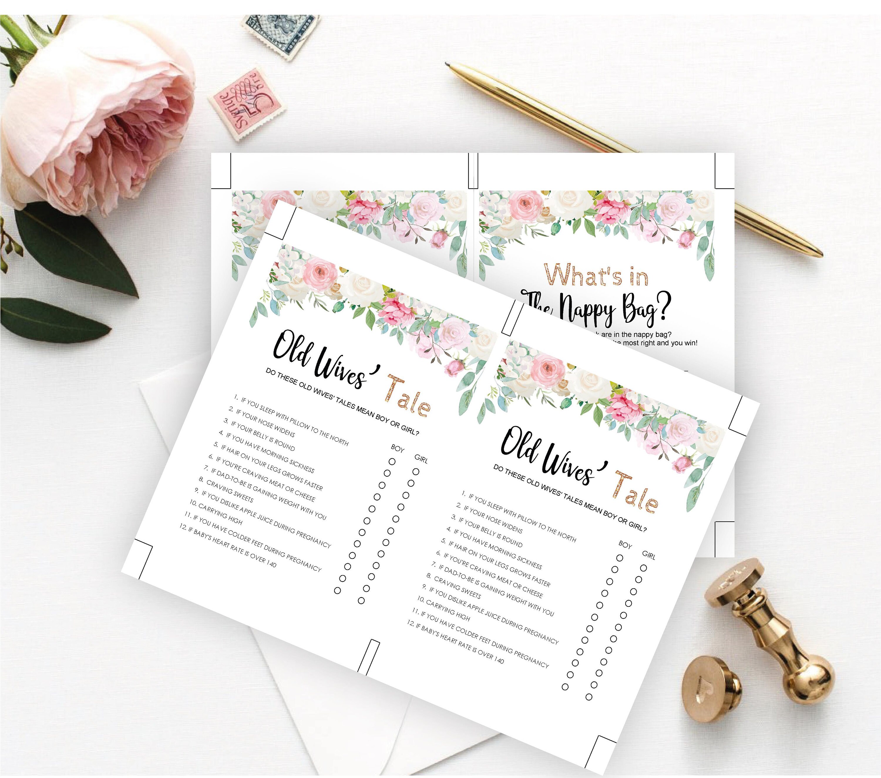 25 Floral Baby Shower Games Baby Shower Games Printable Etsy