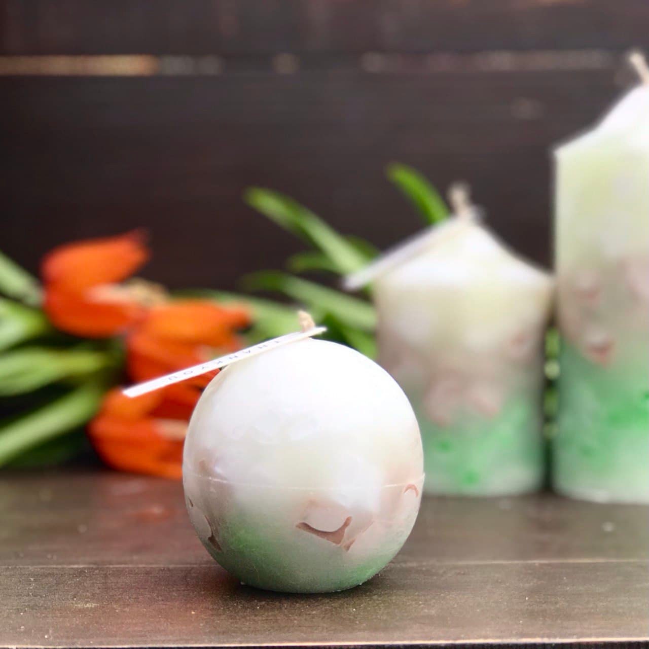 Pillar marble candles Scented candles Tropical candles Etsy