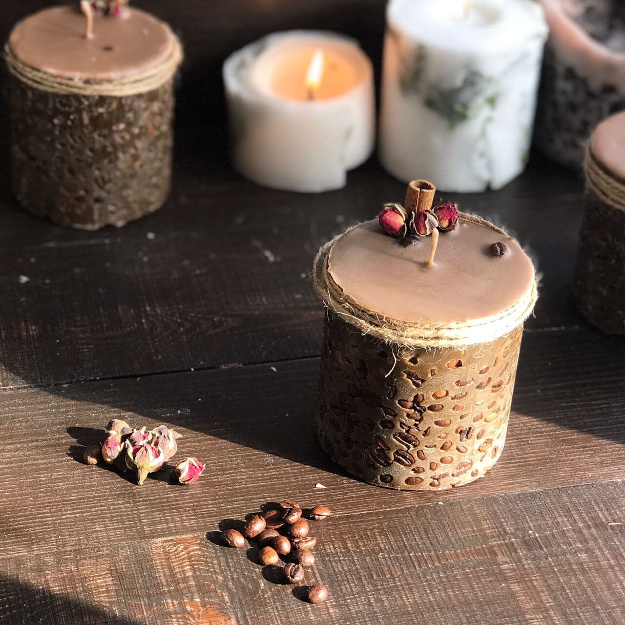 Coffee Candle Coffee Scented Pillar candle Etsy