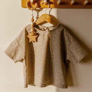 Oversize Baby T-shirt sewing pattern, PDF instant download, step by step photo tutorial included