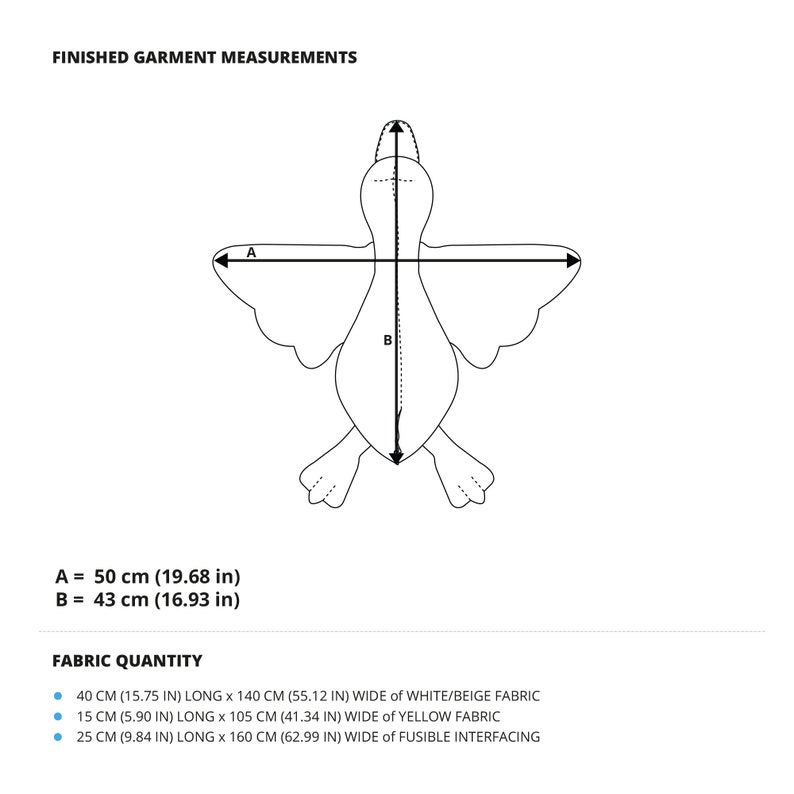 Goose Soft Toy Sewing Pattern, instant download PDF format, step by step photo tutorial included image 3