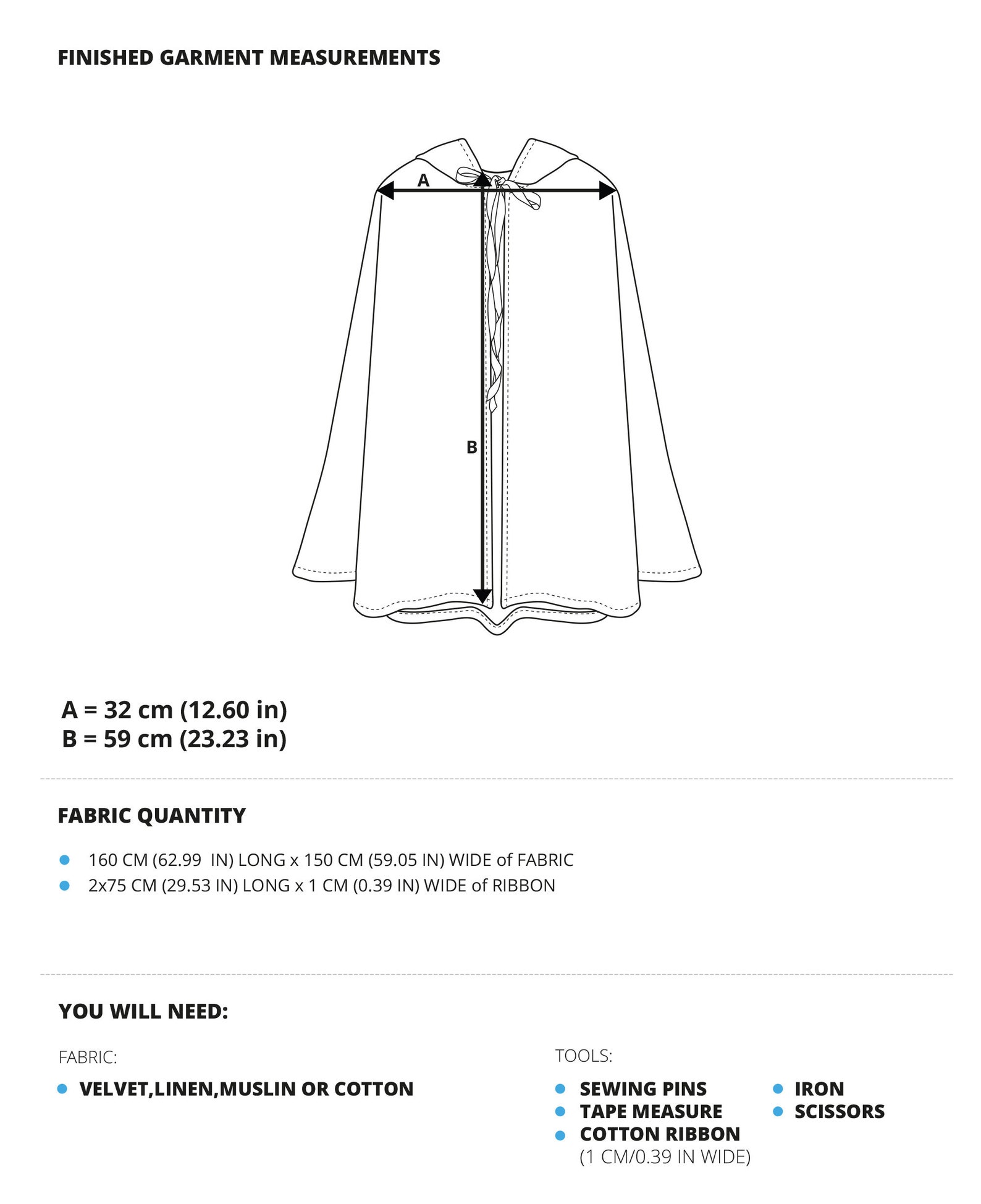Baby Cape Sewing Pattern, PDF Instant Download, Sewing Step by Step