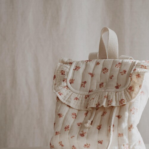 Frilled Flap Backpack PDF Sewing Pattern, VIDEO tutorial included, Baby Accessories, instant download, Tiny Sewing Company