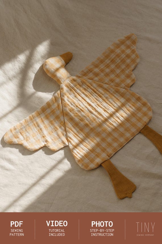 How to sew a goose comfort blanket, Easy PDF sewing pattern + VIDEO tutorial for beginners