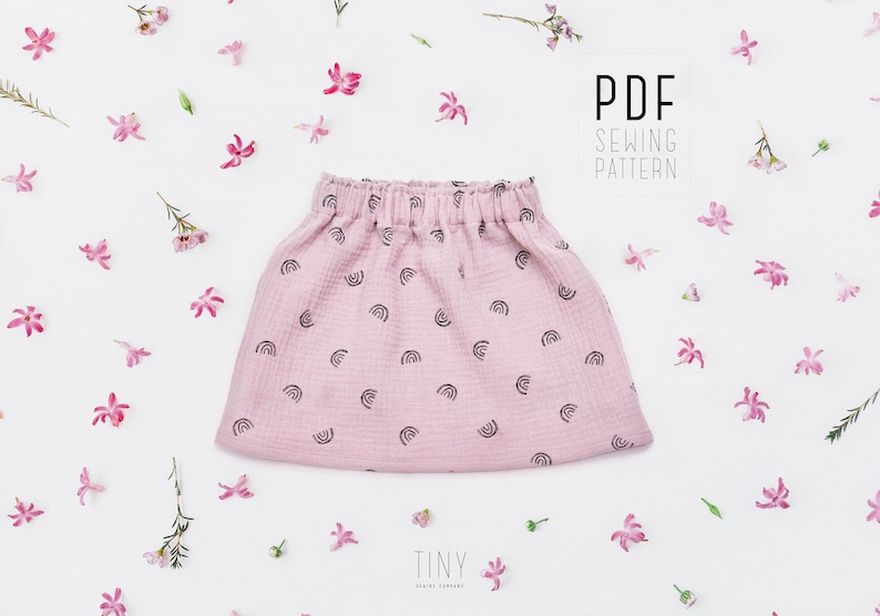 Baby skirt PDF sewing pattern, photo sewing tutorial, easy DIY girl skirt image 3