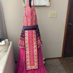 Hmong One-piece Pink Halter topped Outfit