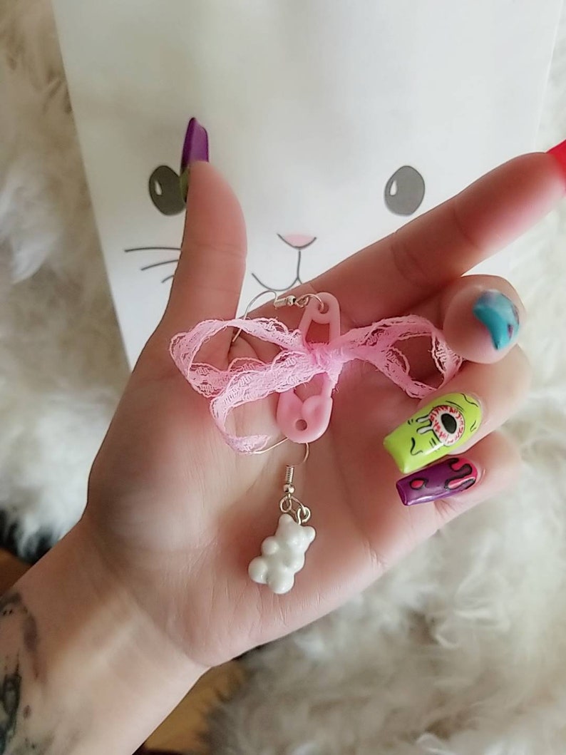 Kawaii earrings mix and match kawaii earrings cry baby earrings Pastel Goth Earrings