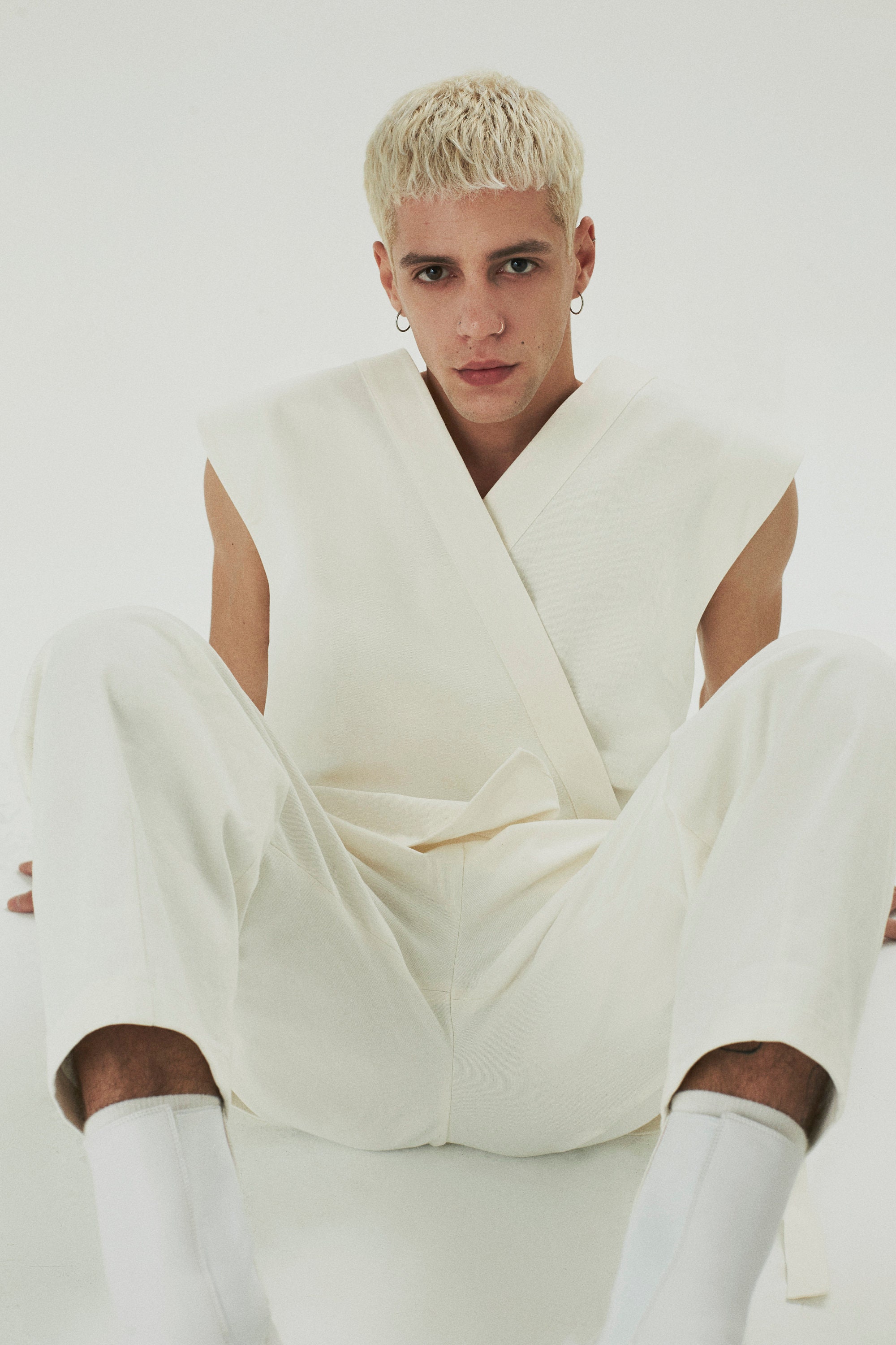 White Cotton Vest Kimono and Homelike 