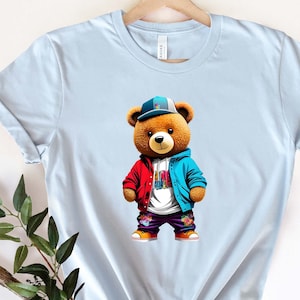 Teddy Bear Urban Shirt, Animal Lover Shirt, Cute Teddy Bear Shirt, Teddy Bear Lover Shirt, Cool Teddy Bear Shirt, Cute Bear Shirt For Women