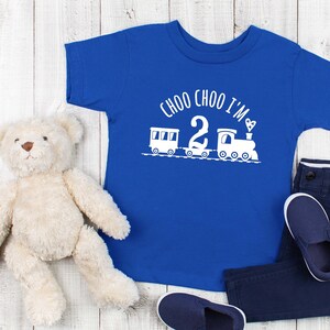 thumbnail image 2 of 2nd Birthday Train Set Toddler Boy 2nd Birthday Outfit - Choo Choo I'm Two Train Sweatshirt & Pants Set Tri-fold Coin Holder 2 of 10
