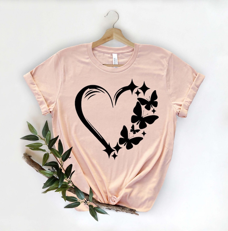 Butterfly Heart Shirt Butterfly Shirt Love Shirt Heart - Etsy