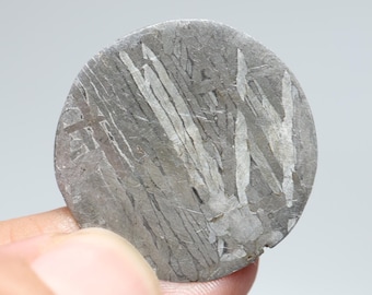Mostrador de relógio de meteorito Muonionalusta, corte circular de 25 mm D6322