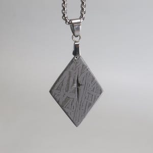 Muonionalusta meteorite Necklace pendant part slice, Diamond, pendant, gift
