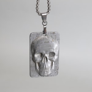 Muonionalusta meteorite Necklace pendant part slice, Human Skeleton, Skull Heads