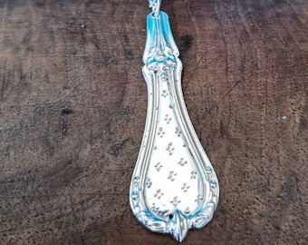 Two-sided Antique French Silver Spoon Handle Pendant