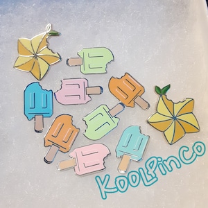 0.75 inch Hard Enamel Ice Cream Popsicle "Bite" Size Mini Lapel Pin