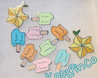 0.75 inch Hard Enamel Ice Cream Popsicle "Bite" Size Mini Lapel Pin