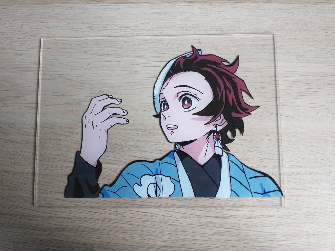 Tanjiro anime acrylic glass painting Etsy