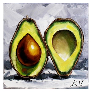 Avocado Oil Painting on Canvas: Kitchen Food Art