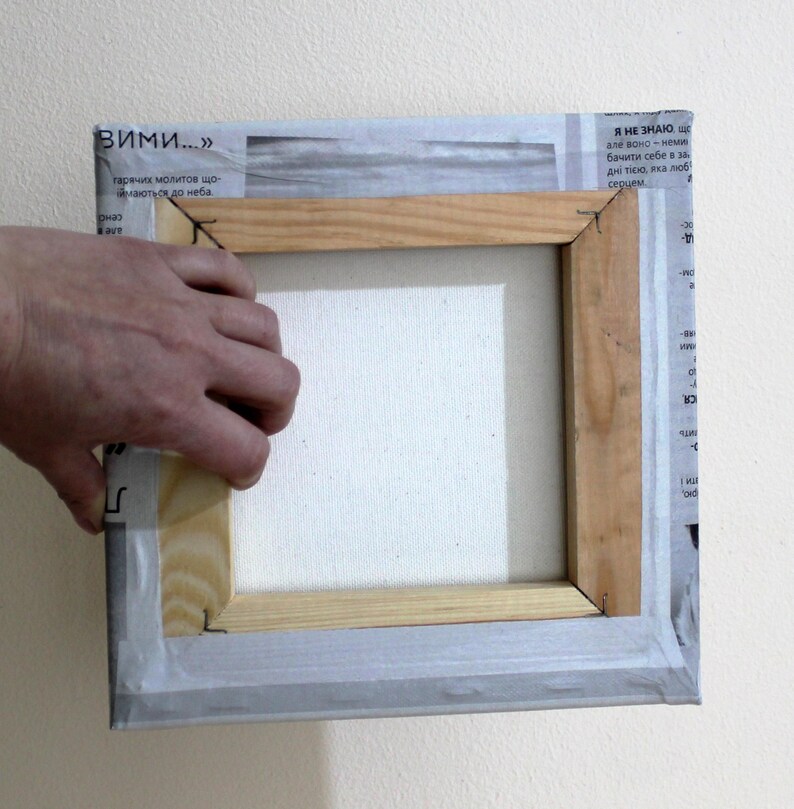 Persikaolja på tidningspapper, modern matväggkonst, originalduk 8x8" bild 12