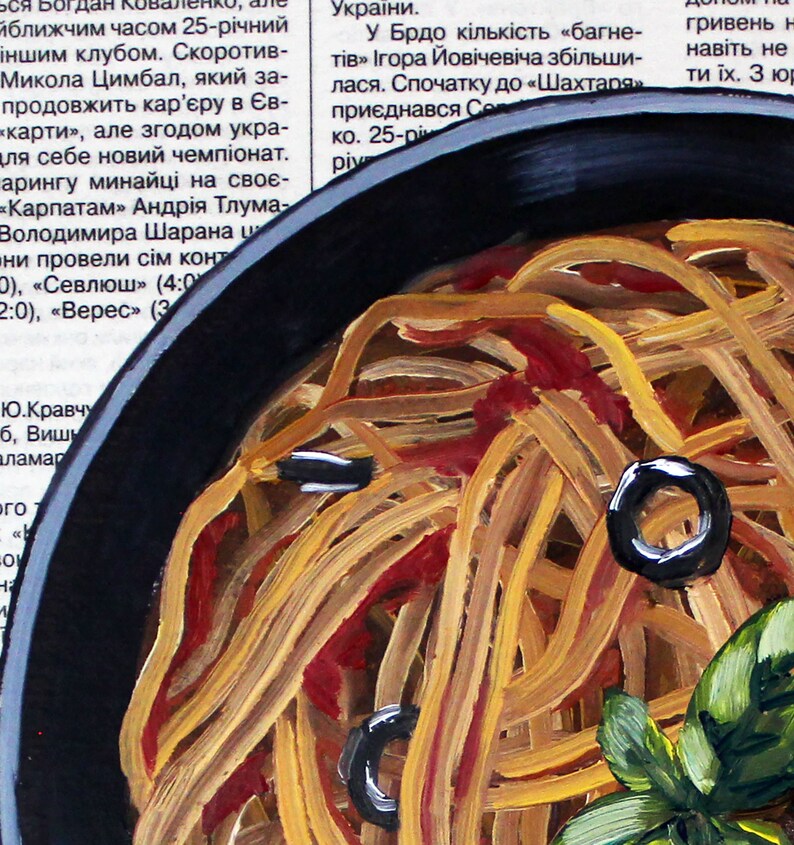Pasta Painting Oil Painting Food on Canvas Spaghetti Etsy