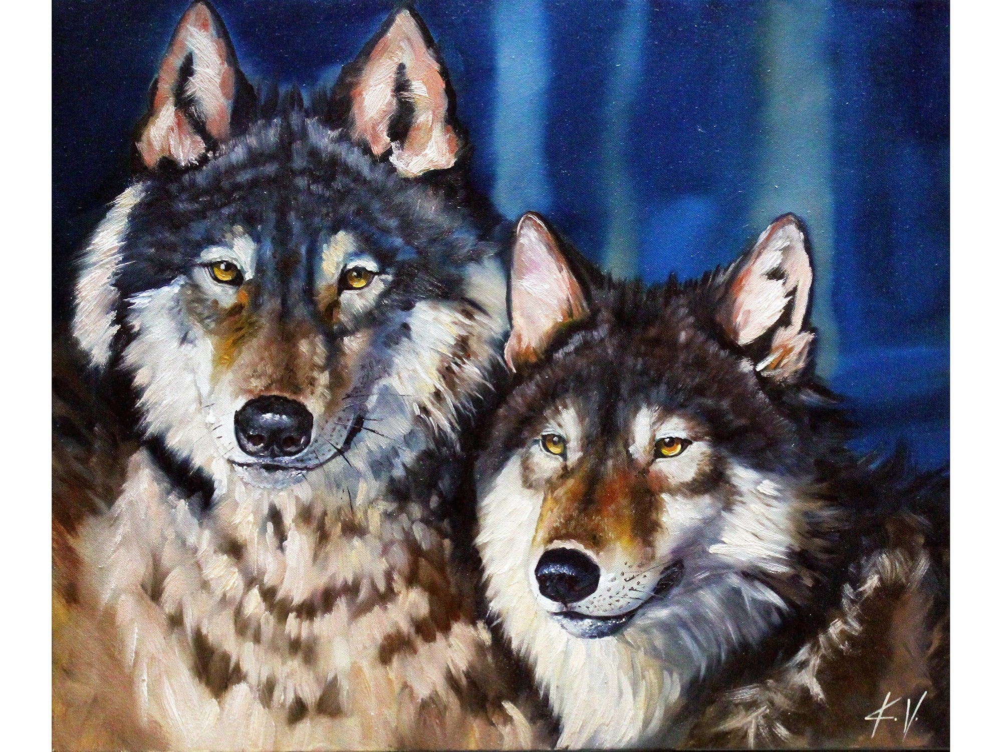 Pareja de lobos Pintura al óleo sobre lienzo Pintura - Etsy España Pareja de lobos Pintura al óleo sobre lienzo Pintura - Etsy España