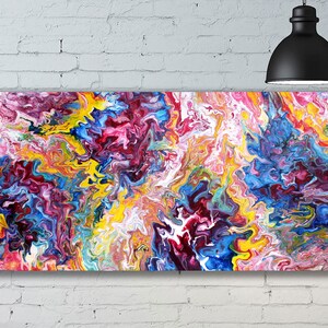 Vibrant Abstract Canvas: Modern Living Room Wall Art, Bedroom Decor, Original Painting for Home or Office