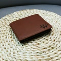 Personalized Mens Wallet,Genuine Soft Brown red Leather Wallet,Personalized Birthday Gift for Boyfriend,Husband,Dad,Anniversary Gift for Him product logo