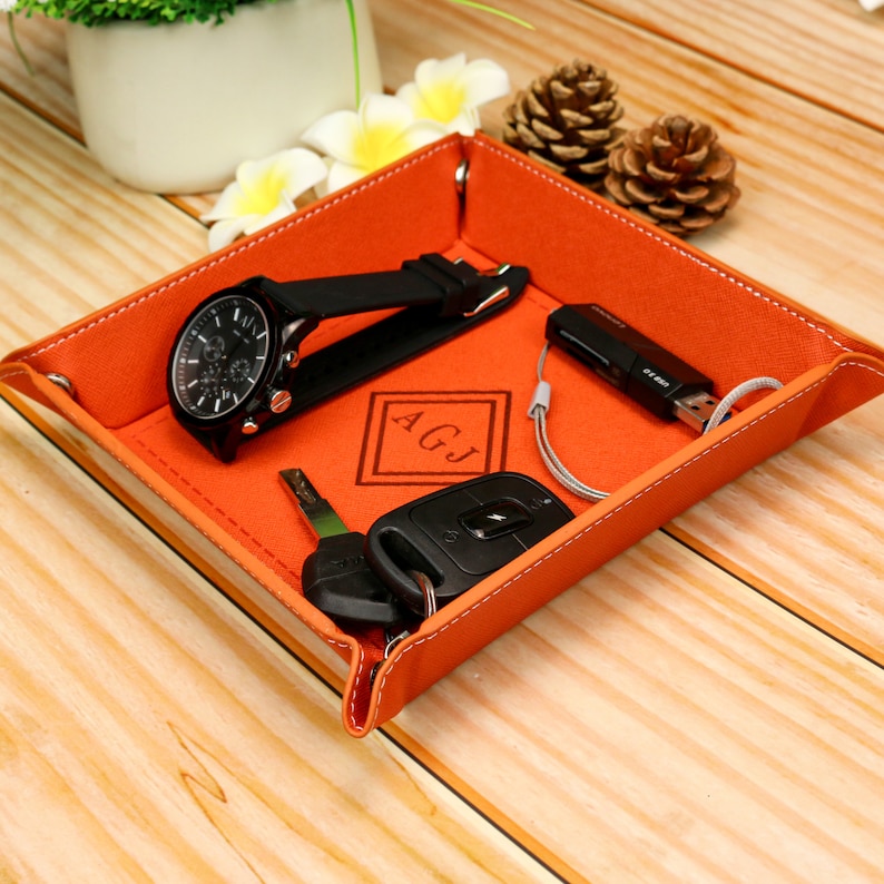 Custom Leather Organizerleather Desk Caddyhandcrafted Etsy