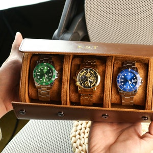 Personalised Leather Watch Case - Gift for Him - Gift for Dad - Watch Storage for Him - Watch Gifts for Dads - Groom Gift