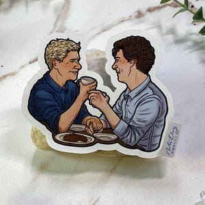Sticker Cafe Vinyl Glossy // Sherlock / Johnlock