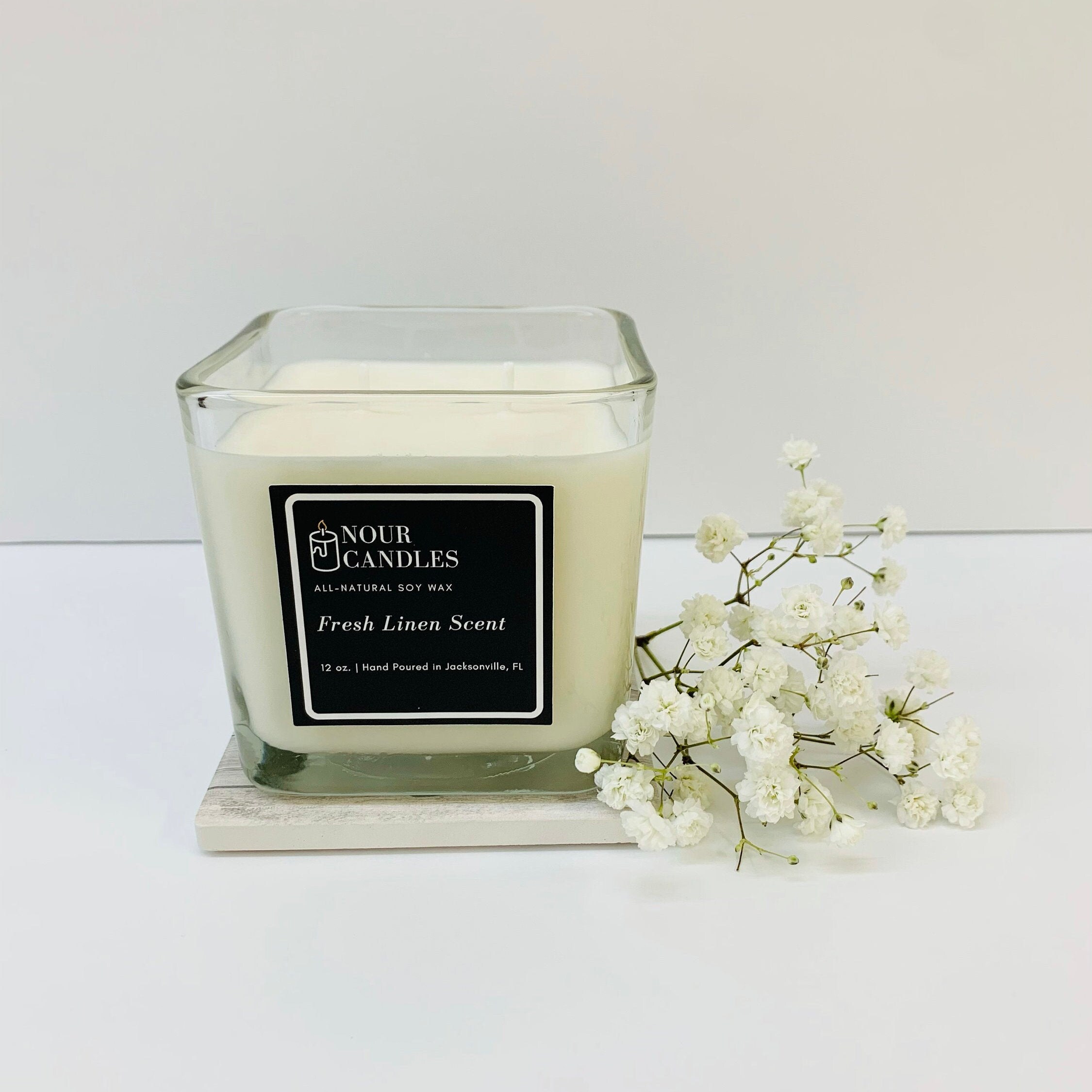 Nour Candles Fresh Linen Scent Scented Candles Homemade Etsy